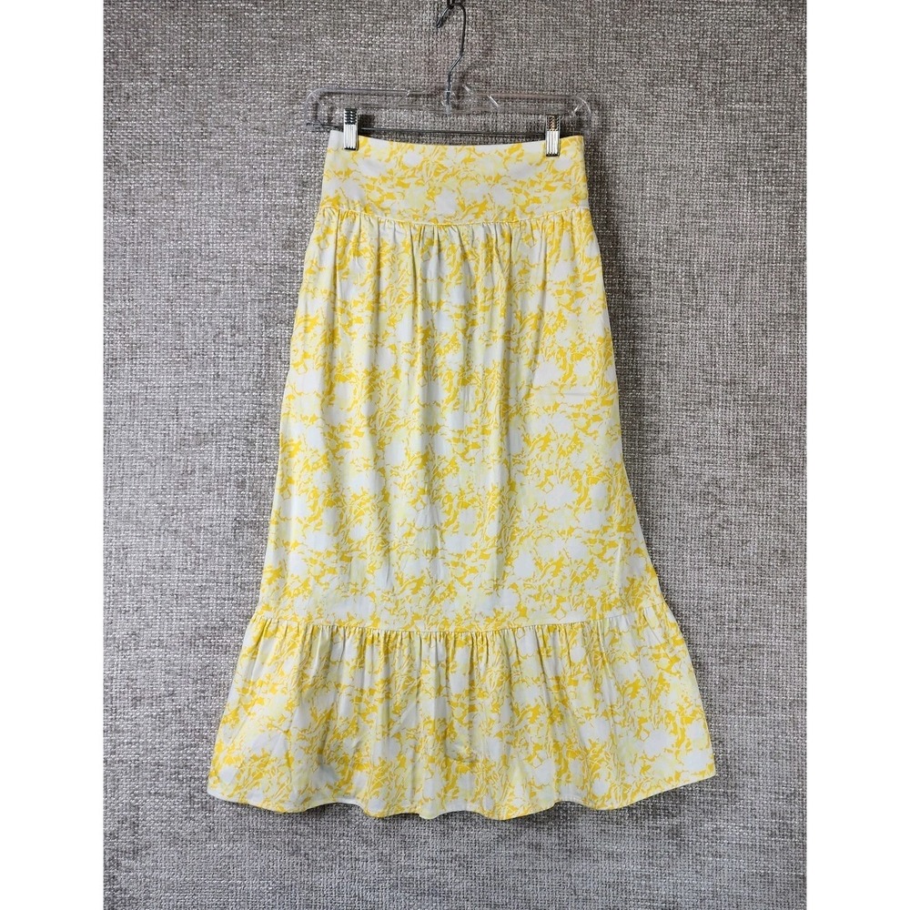 International Concepts In Full Bloom Skirt Womens PP Yellow Floral‎ Ruffle NWT